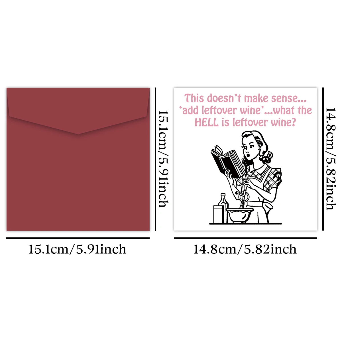 1 STÜCK Lustige LEFTOVER WINE Geburtstagskarte, Für Sie/Mutter/Bester Freund/Schwester/Wein Gin Trinker/Lebensmittelgetränk/Koch/Komödie Humorkarten für Erwachsene – Detail 2