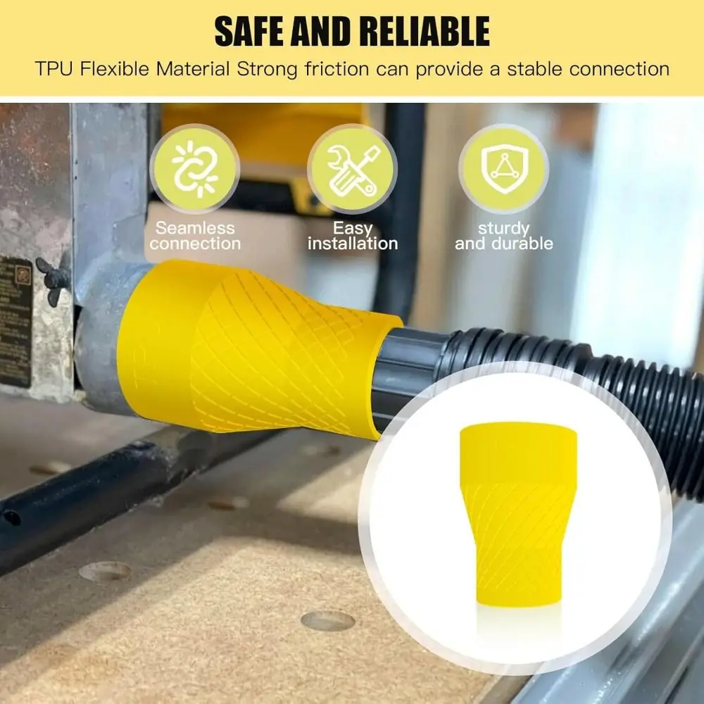 Portable TPU Vac Hose Adapter Flexible Universal Table Saw Vacuum Adapter Quick Connect Vacuum Connector Adapter Power Tools