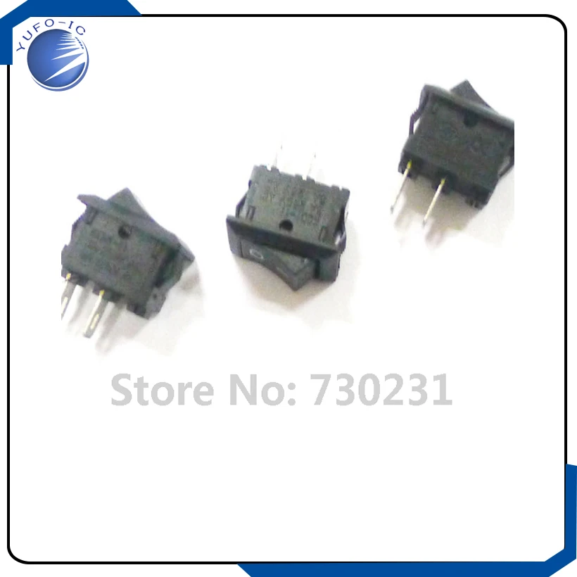 Free Shipping 10Pcs Mini Black 2 Pin SPST ON-OFF Rocker Switch 8.5x13.5MM 250VAC/3A hym