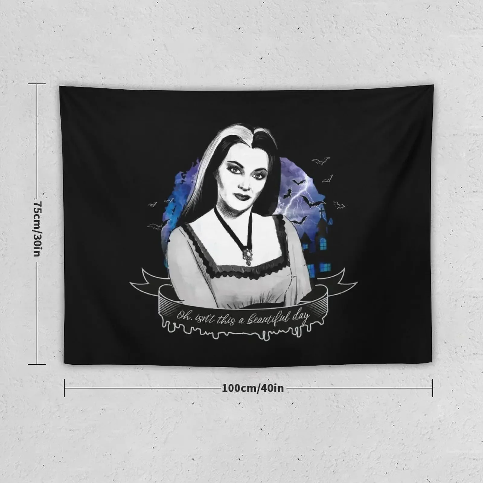 Goth Queens - Lily Munster Tapestry Hanging Wall Decorative Wall Murals Decoration Wall Tapestry