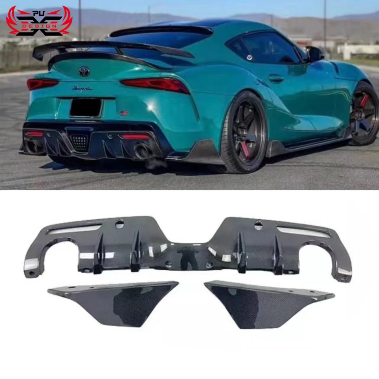 

AG Style Carbon Fiber Rear Diffuser For Toyota Supra GR MK5 A90 A91 Upgrade Car Rear Bumper Diffuser Rear Side Splitters Spoiler