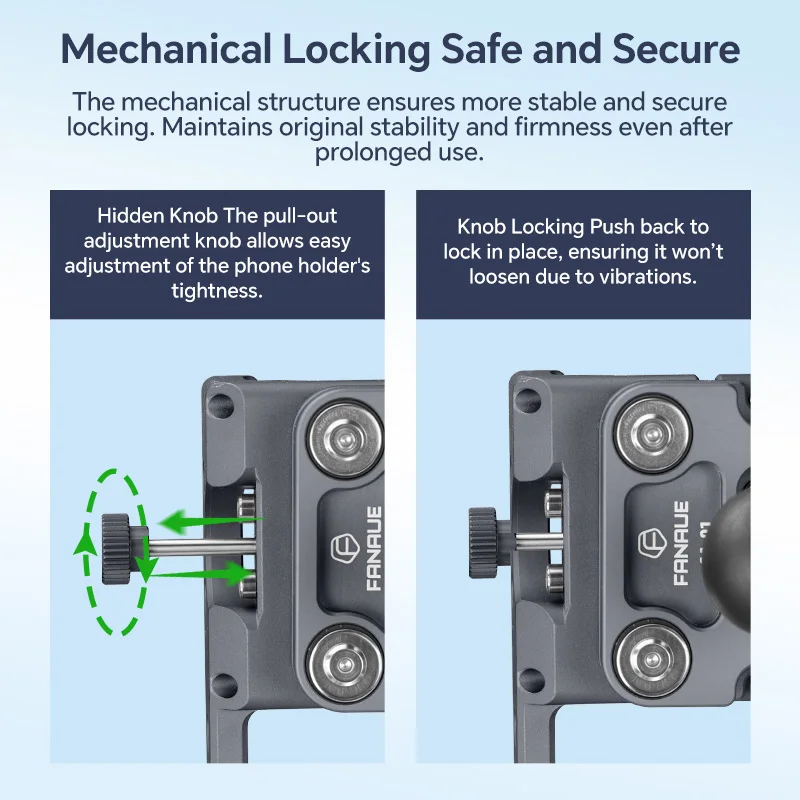 FANAUE سبائك الألومنيوم دراجة نارية حامل هاتف ملحق مع 1 بوصة الكرة العالمية المضادة للاهتزاز امتصاص الصدمات لحامل رام
