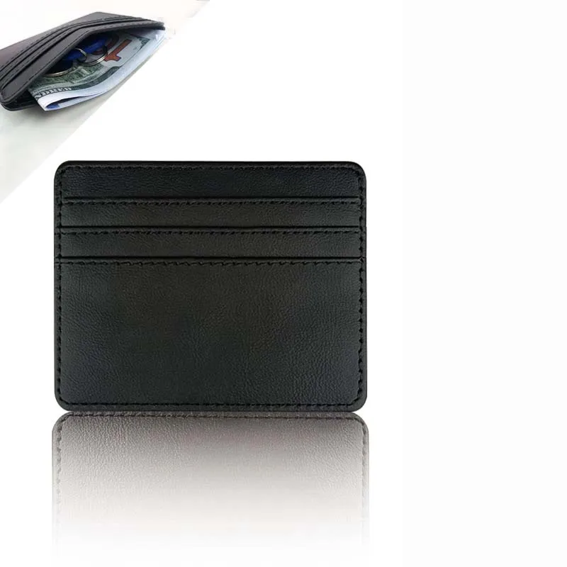 Man Purses Ultra Thin Mini Business Bank Credit Card Holder Wallet Simple Black Women Small Coin Cards Cover Pouch Case Bag