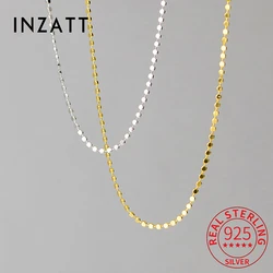 INZATT Real 925 Sterling Silver Bead Chain Choker Necklace For Fashion Women Classic Fine Jewelry Minimalist Geometric Bijoux