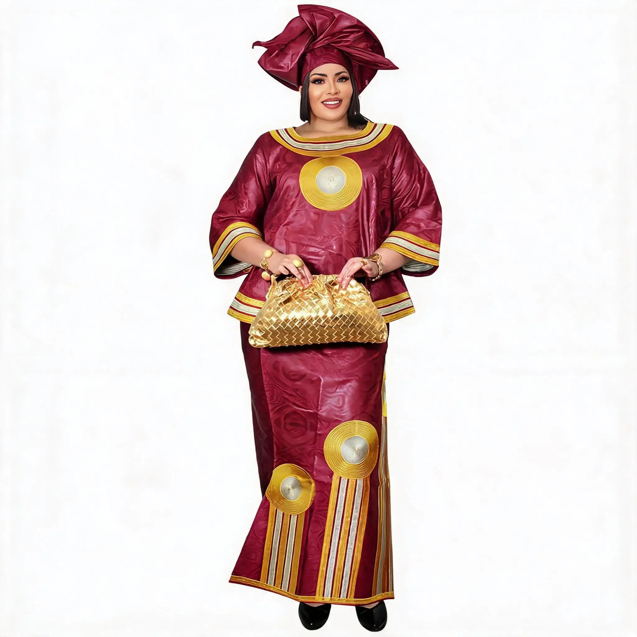 

African Dress For Women Abaya Embroidery Plus Size Elegant Party Church Dress