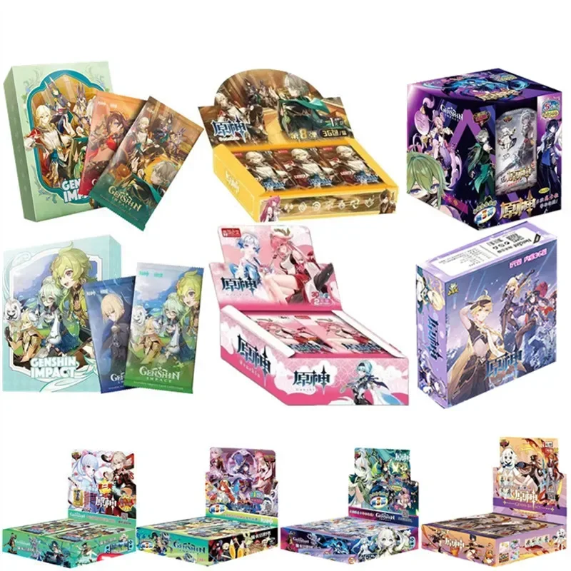 

New Genshin Impact Cards Anime TCG Game Collection Pack Booster Box Rare SSR Surrounding Table Toys For Family Children Gift