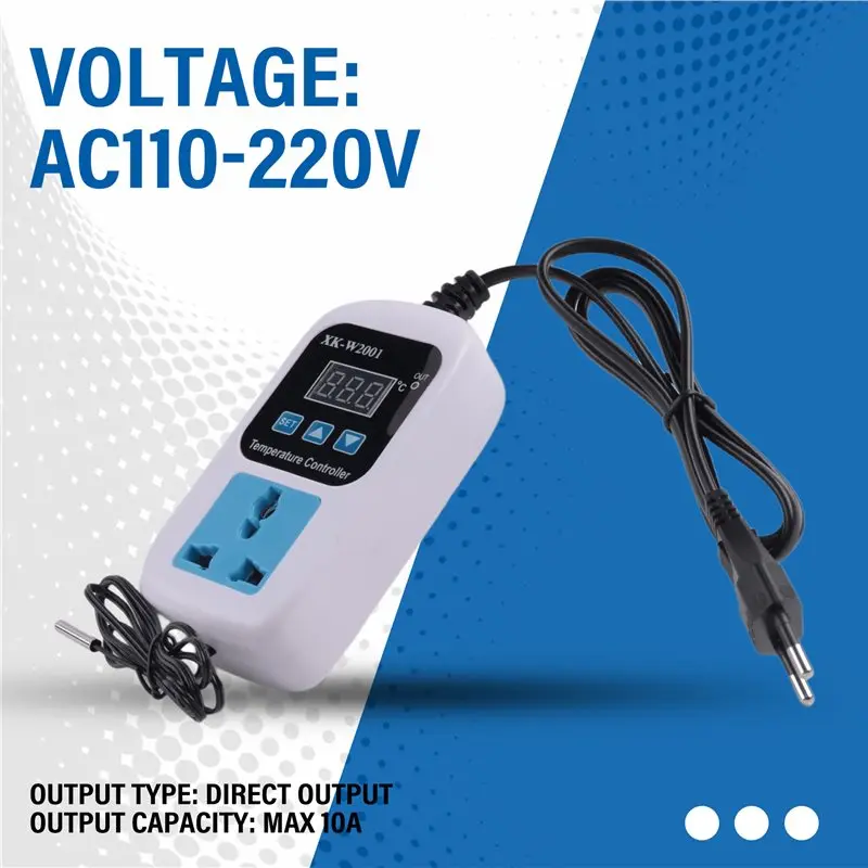 -[Retail TX] XK-W2001 Digital Temperature Controller Socket AC 110-220V Thermostat Regulator Socket Outlet With NTC Sensor