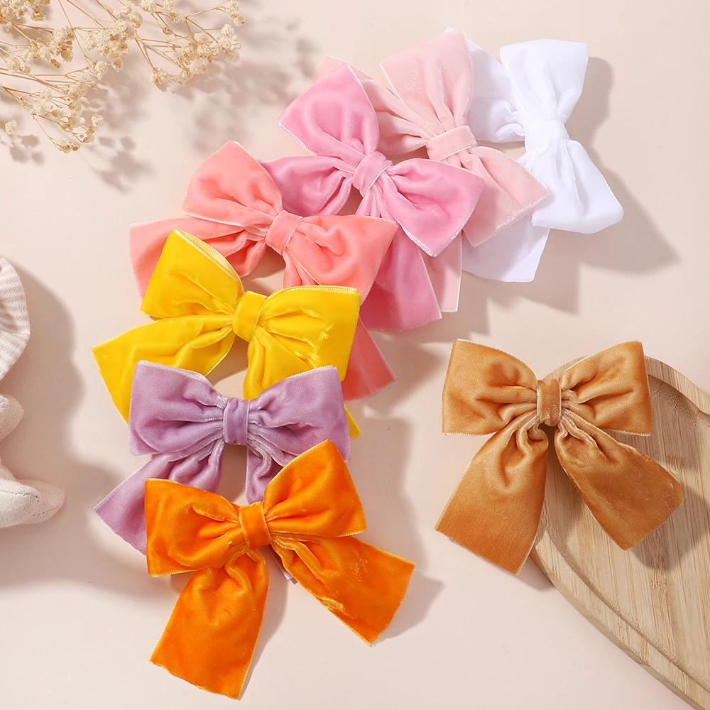 2pcs/set Vintage Big Velvet Bow Hairpins Barrettes for Women Girls Wedding Ribbon Korean Hair Clip Hairgrip Hair Accessories