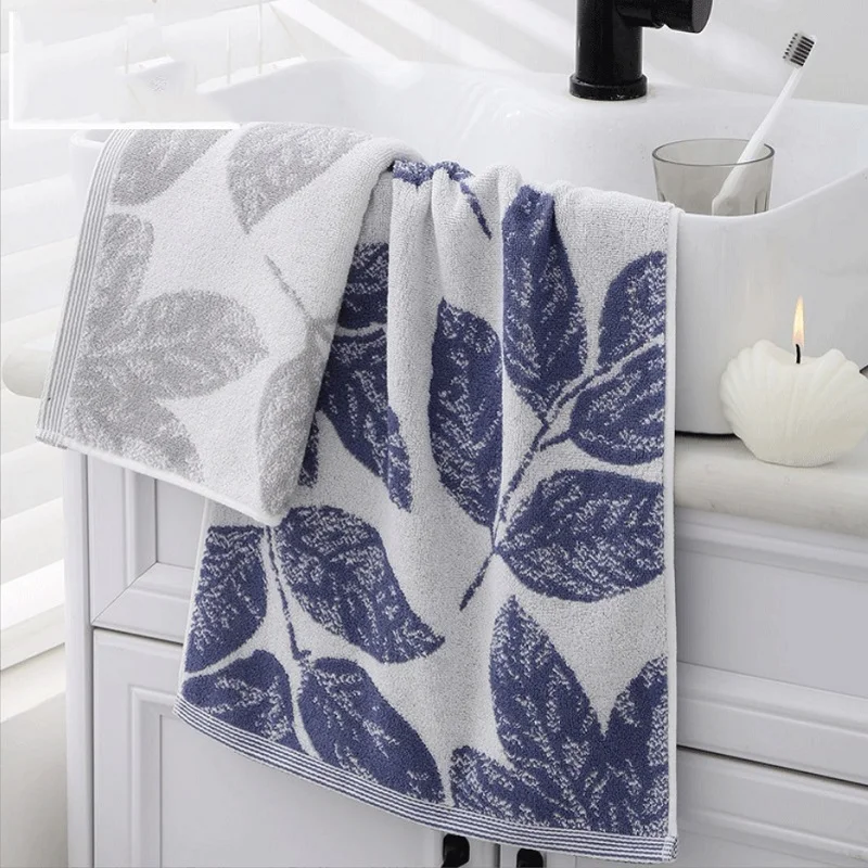 1/2/4pcs Leaf Face Towel Absorbent Skin-friendly Household Daily Use Adult Towel Face cotton Gtowel 35*75cm(13.78*29.53 inch)