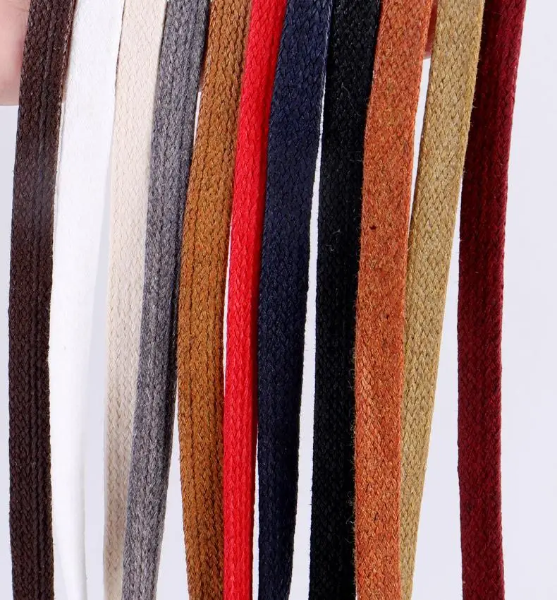 2 Stück/6 Stück Neue Flache Baumwoll-Schnürsenkel 0,6 cm Breit Gewachste Schnürsenkel für Sneaker Stiefel Wasserdichte Leder-Schnürsenkel 80/100/120/140/160cm – Detail 2