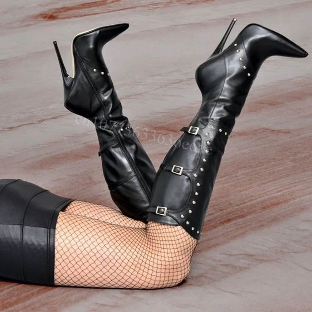 rivet-decor-genou-bottes-hautes-boucle-ceinture-chaussures-en-cuir-mat-pour-femmes-mince-talons-hauts-chaussure-de-mode-2025-zapatos-para-mujere