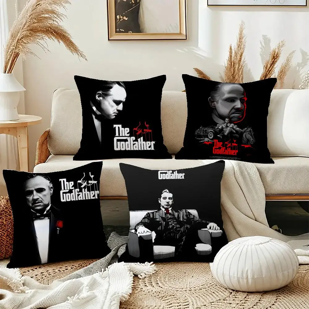 Iconic Movie Godfather Cushion Cover Short Plush Pillowcase, Washable Wrinkle Resistant Cover for Bedroom Gift