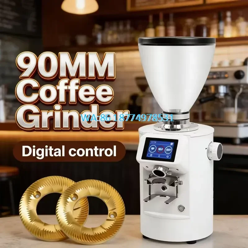 Wmwmnu for 90mm Titanium Flat Burr Commercial Coffee Grinder Digital Control Coffee Bean Grinders for Espresso