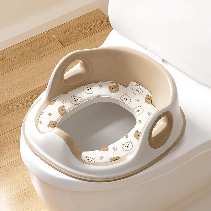

Cute Bear Children Toilet Seat Ring with Handrail Easy Clean Baby Toilets Cushion EVA Kids Training Toilet Assistive Device 0-3Y