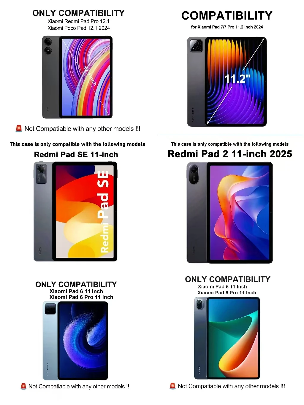 Funda para Redmi Pad 2 SE 11 "Xiaomi Pad 5/6 Pro 11" Xiaomi Pad 7 Pro 11,2 ”Redmi Pad Pro Poco12.1" Funda para estación inteligente Teclado