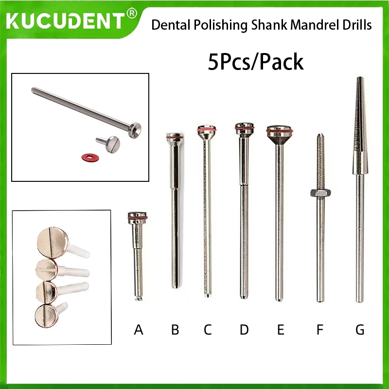 

5Pcs Dental Polishing Shank Holding Needle Polished Shaft Mandrel Burs Diamond Disc Burs Rotary for Polisher Machine Cutting