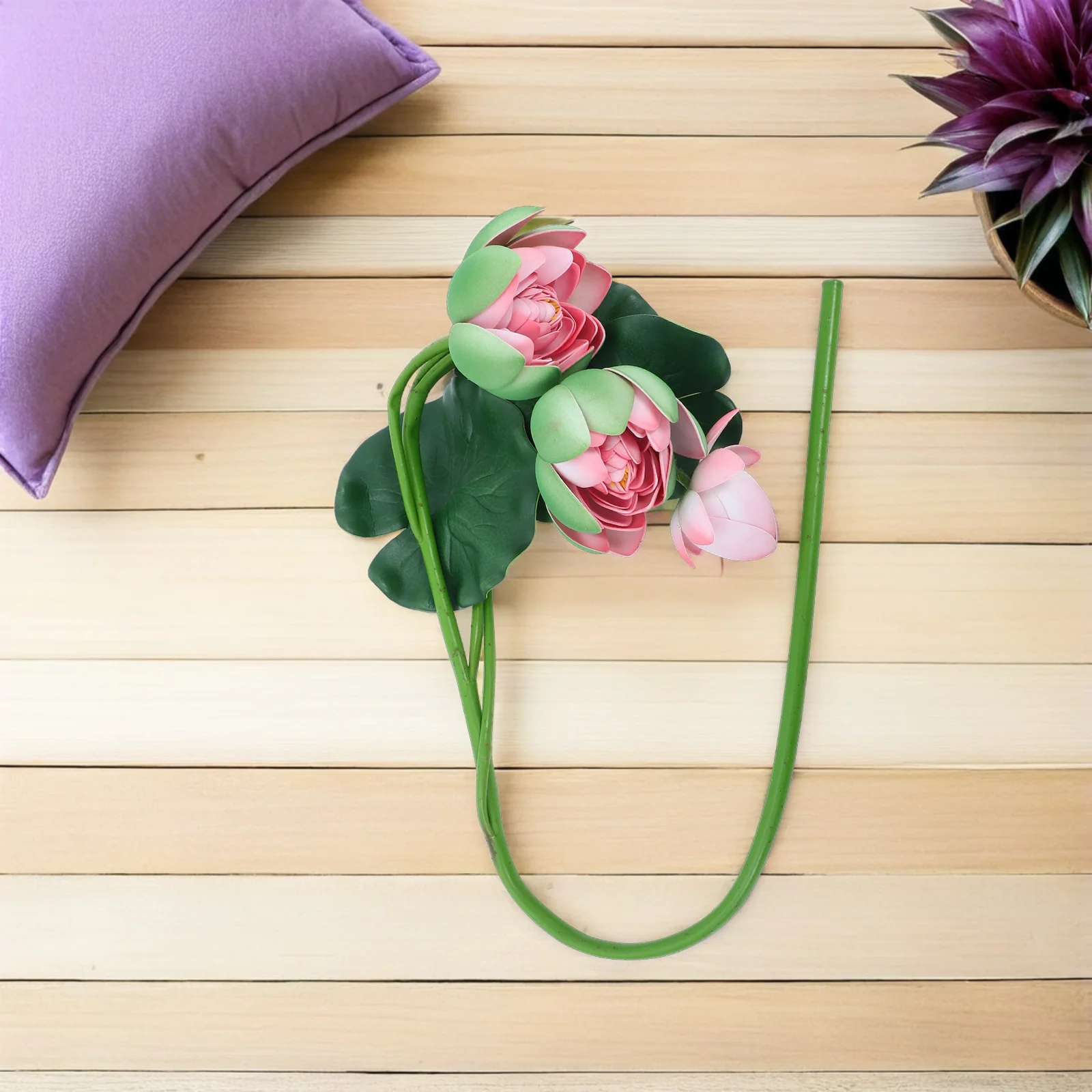 

Simulation Lotus Decoration Fake Stems Plant Artificial Flowers Realistic Faux Picks Pink Bouquet
