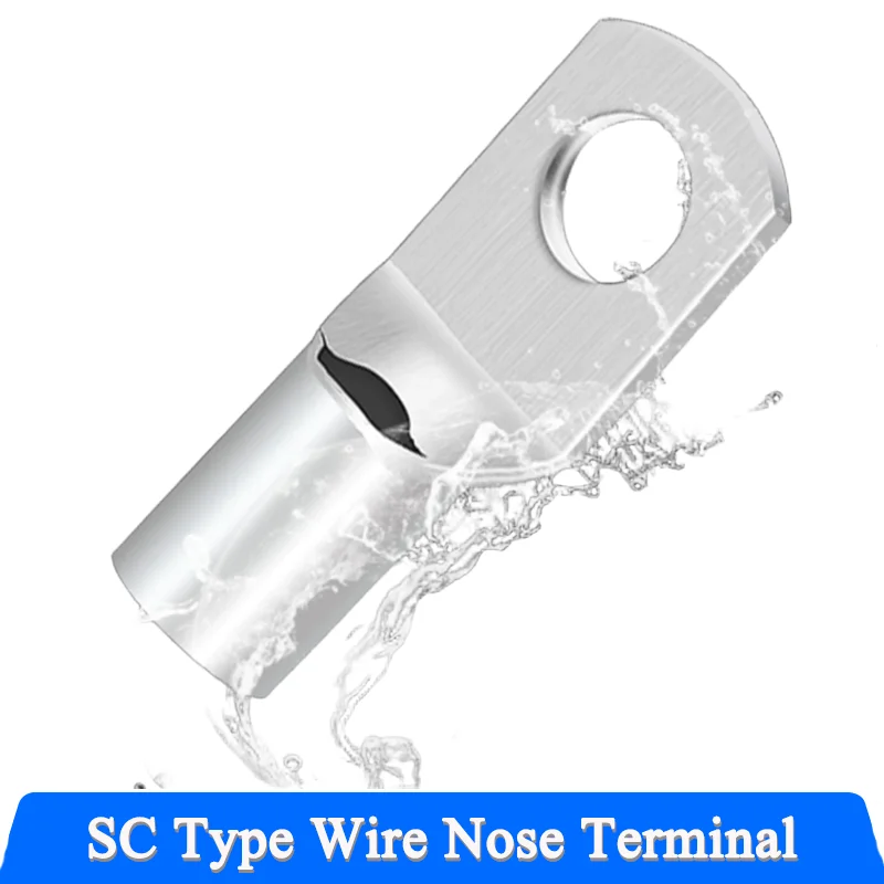 1/8/50P SC35 SC50 SC70 SC95 SC Type Wire Nose Terminal Bare Copper Battery Block Lugs Hole Crimp DTGA Cable Crimp Wire Connector