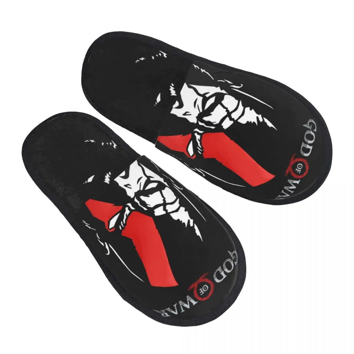 God Of War-Zapatillas peludas para hombre y mujer, pantuflas de Casa especiales, cálidas