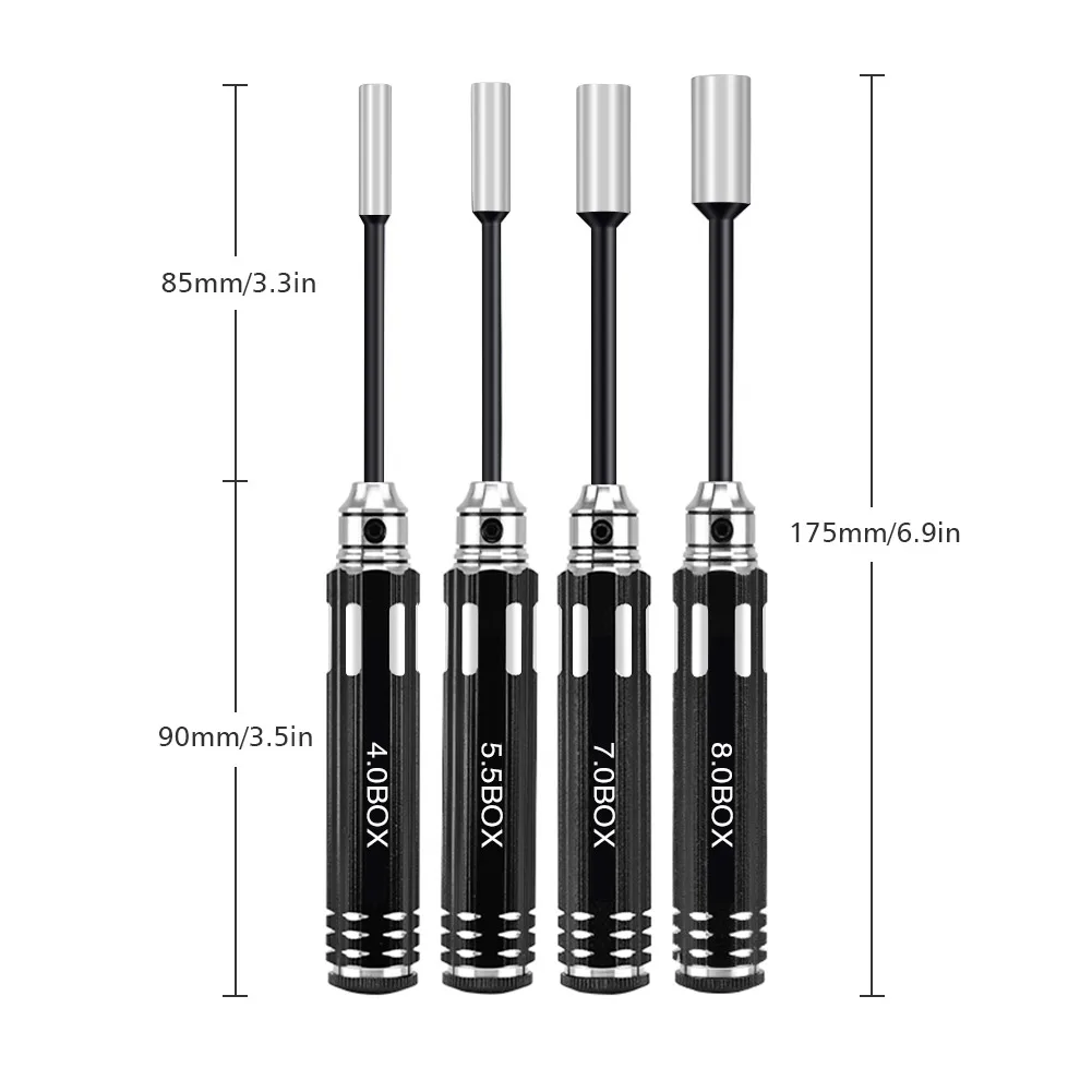 Allen Screwdriver 4.0mm 5.5mm 7.0mm 8.0mm Hex Driver Set RC Tool Flat Head Hexagon Screw Driver Wrench Tool Kit for RC Car Drone