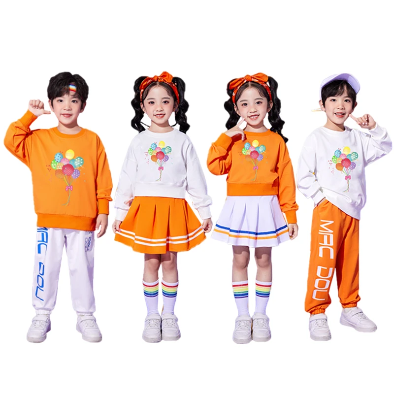 

Hip-hop Fashion Design Kids Hiphop Pants T-shirt Outfit Suit Twin Boy Girl Streetwear Clothing Set Kids Dance Performance Jersey