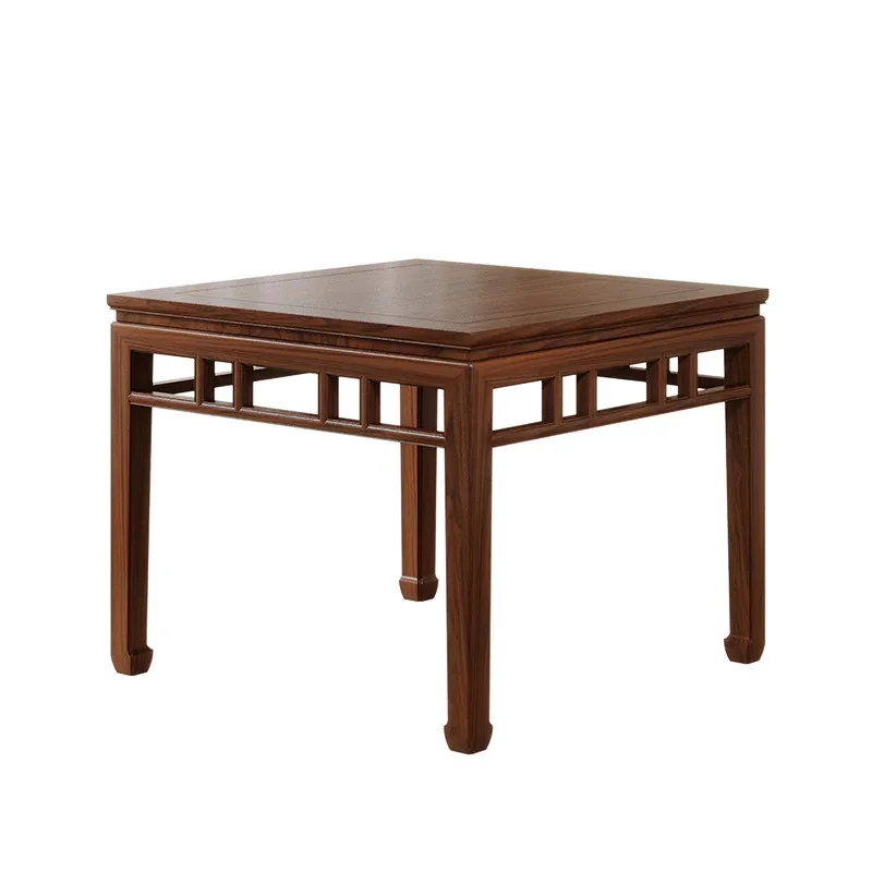 

All solid wood living room household square table hotel restaurant new Chinese solid wood dining table bench combination
