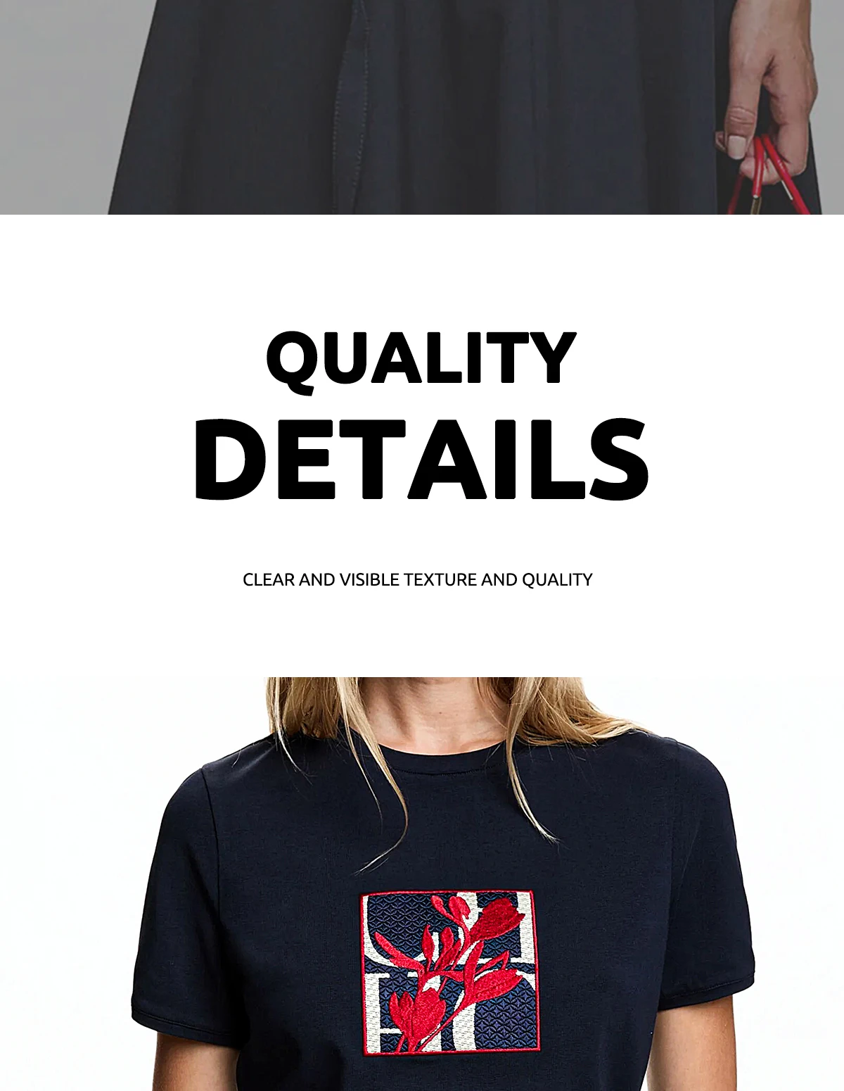 CH Women's Short-Sleeved T-Shirt, with a Round Neckline and Featuring a Red Floral embroidery Design, a Casual Everyday Top 84 Sd3649634a1c14cc8aa29a53acc2293f5h