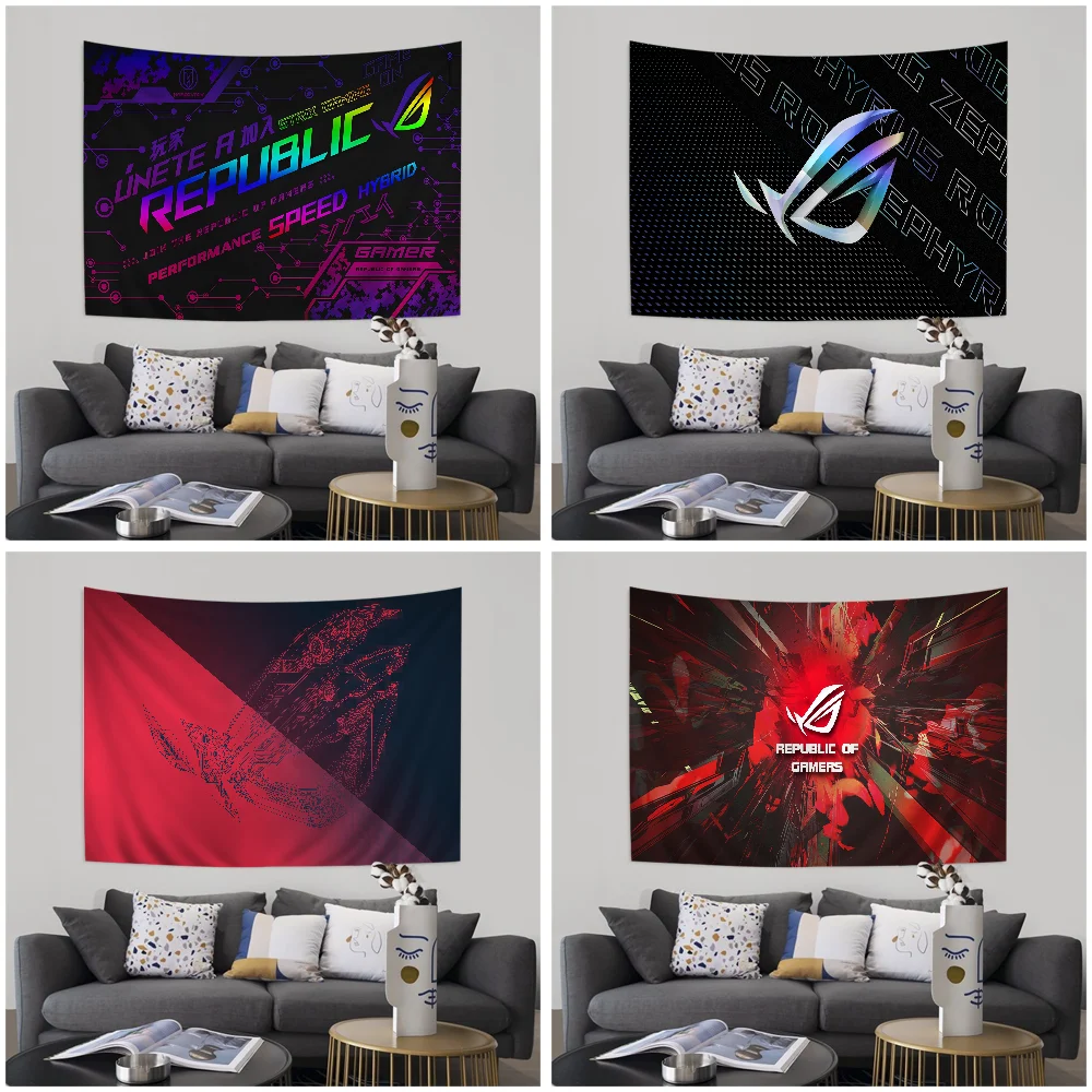 

ASUS ROG Republic Of Gamers Logo Game Wall Tapestry Bohemian Wall Tapestries Mandala Wall Hanging Home Decor