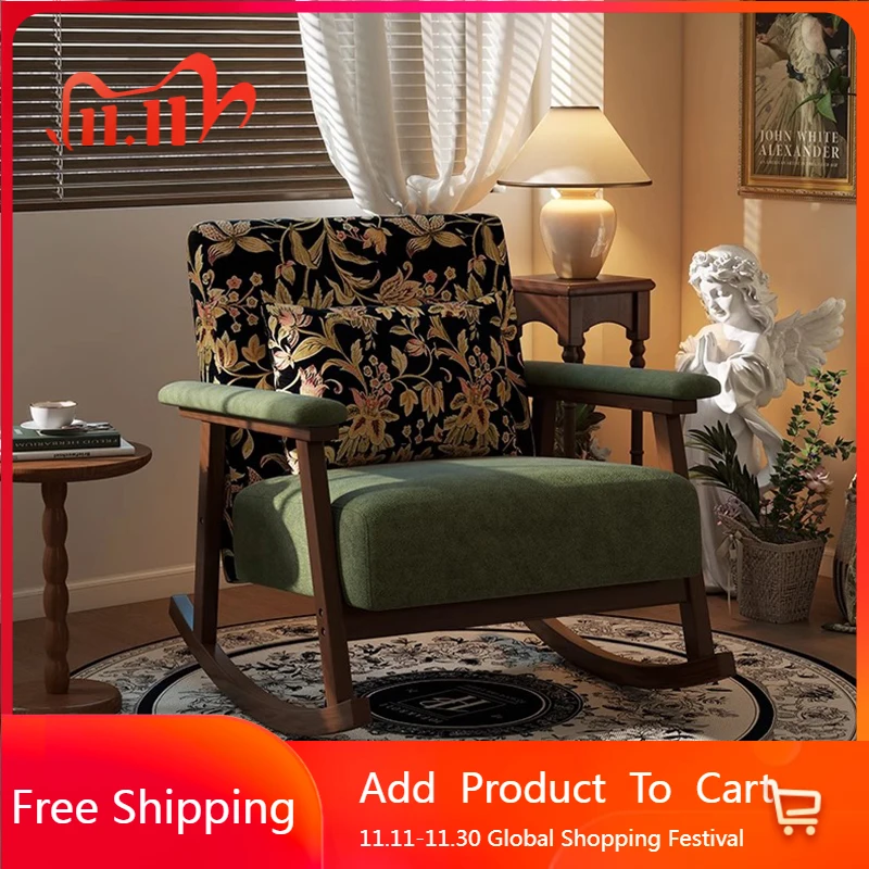 

Rocking Mobile Living Room Chairs Luxury Bedroom Lounge Designer Chairs Reading Comfortable Fauteuil Chinese Style Furniture