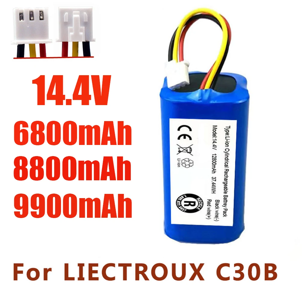 14.4V 6800mAh 100% New Original Battery Pack for Lirctroux C30B Robot Vacuum Cleaner  Lithium Cell