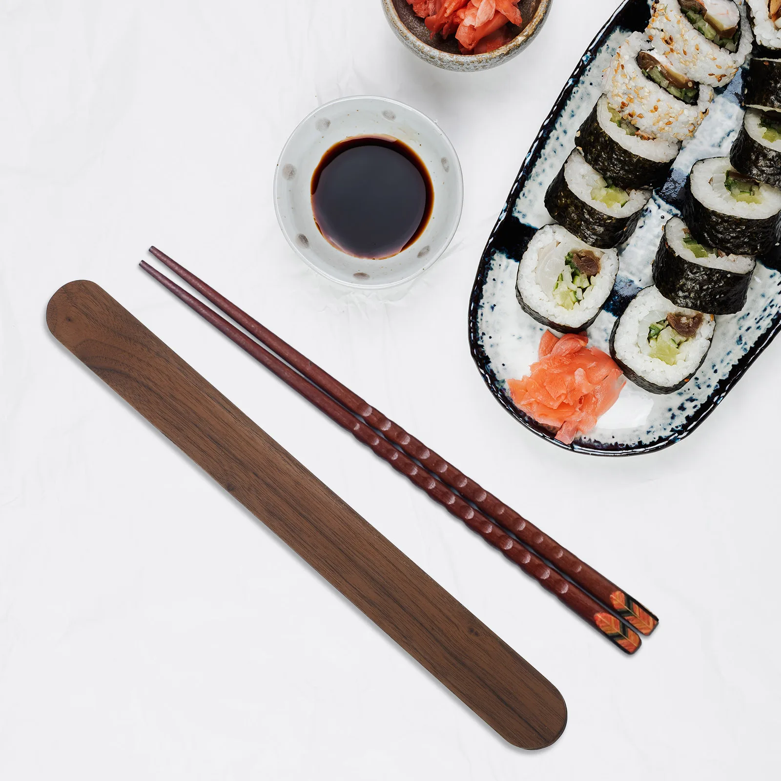 

Портативная коробка для палочек для еды, деревянный органайзер, дорожный кухонный держатель, гладкий, легко чистящийся, долговечный футляр для хранения