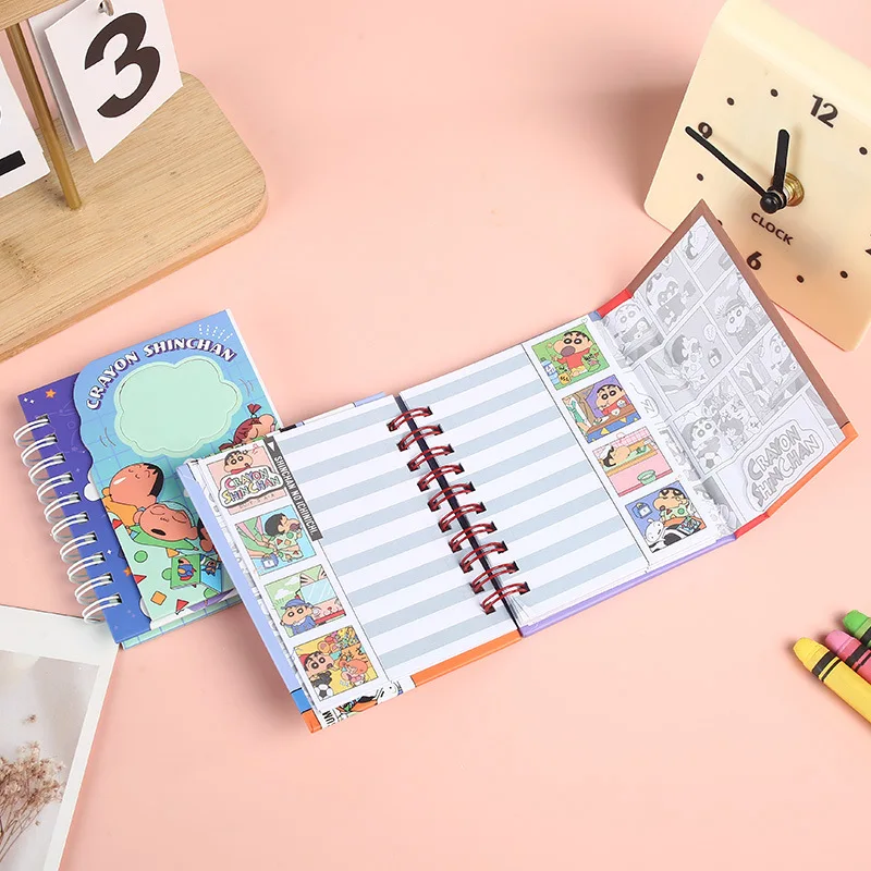 New Cartoon Crayon Shin-Chan Magnetic Notebook Coil Notebook Agenda Weekly Notepad Diary Student Study Supplies Boys Girls Gift view 2