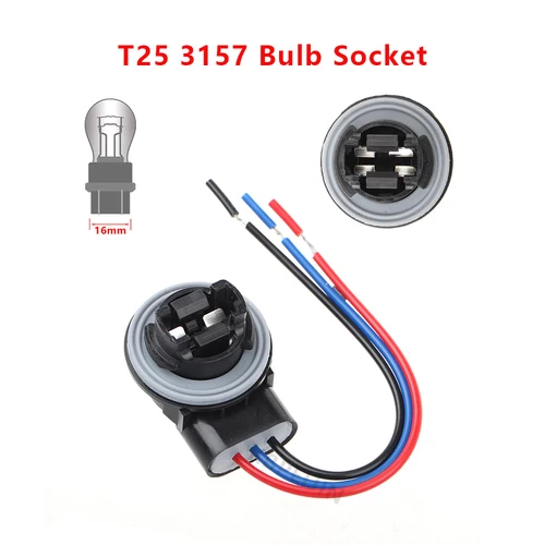 2 x conectores de enchufe de luz de coche T25 3157 soporte de lámpara de bombilla para Ford Jeep Buick Dodge accesorios de arnés de cableado