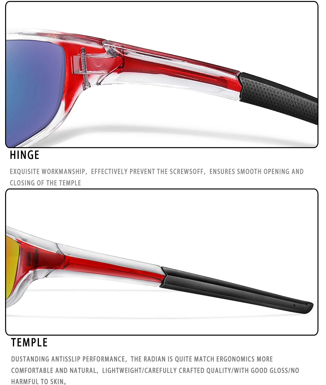 KAROS Polarisierte Sonnenbrille für Herren und Damen, modisch, für Outdoor-Sport, Reiten, Radfahren, Angeln, Laufen, Wandern, klassische Schutzbrille – Detail 15