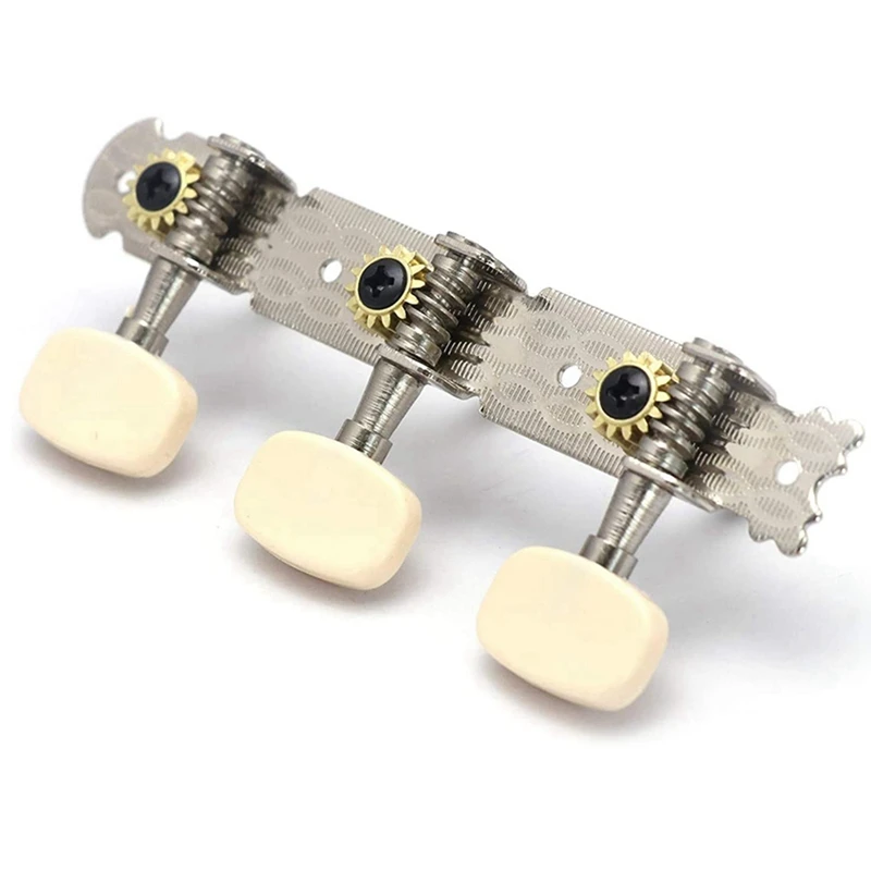 3X Peg Tuning Gitar Vintage Berlapis Emas, Kunci Tuning Mesin, Tuner Lubang Tunggal Untuk Gitar Klasik 3L 3R