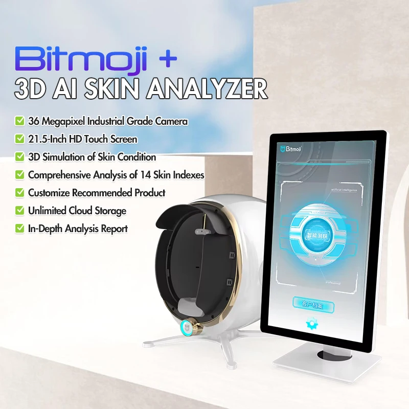 

3D AI Skin Analyzer MOJI Skin Tester Detection Big Data Analysis Machine Epidermal Data Quantification Beauty Equipment