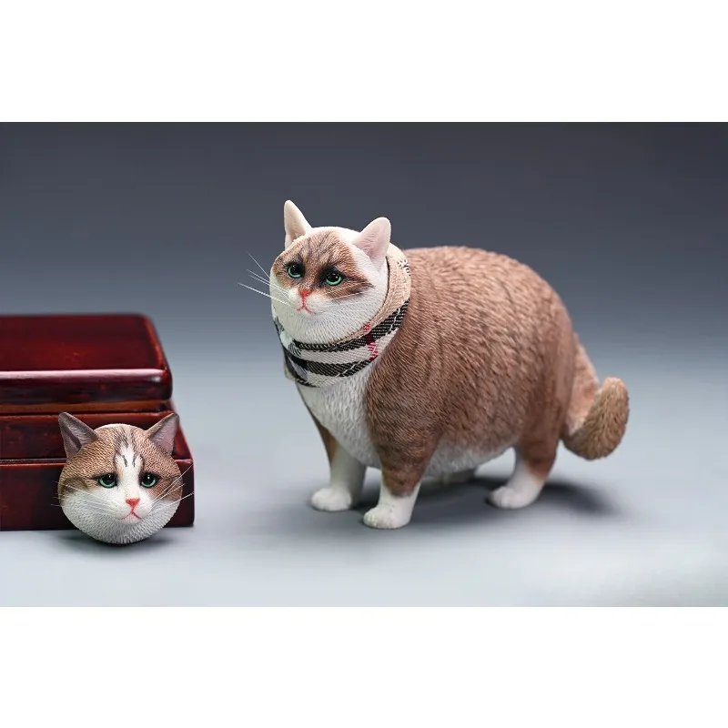 JXK 1/6 Skala Fat Cat Modell Simulation Spielzeug Geschenk Abnehmbarer Kopf Sabbern Handtuch Schöne Haustiere Katzen Tier Spielzeug Figuren