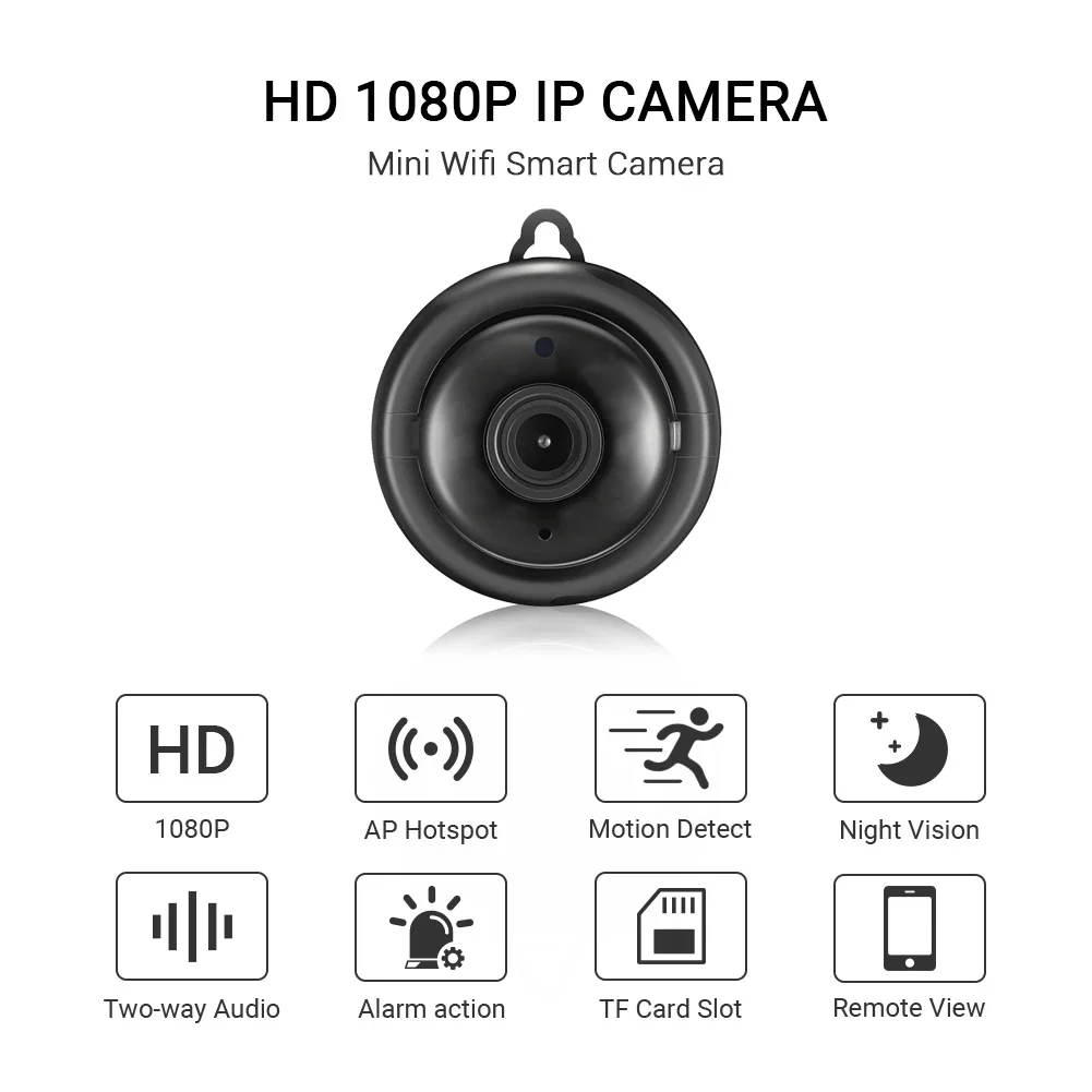 Mini telecamera IP Wireless WiFi V38 1080P HD Motion Detection Audio bidirezionale Nanny Cam