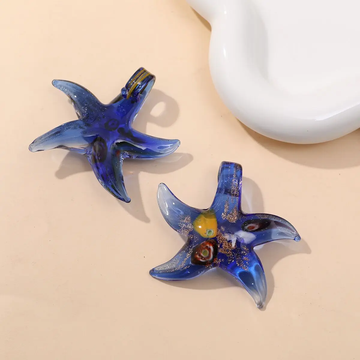 Муранское лэмпворк, спираль, креативная роспись, морская звезда, внутренний цветок, кулон, ожерелье для женщин, подарок в китайском стиле