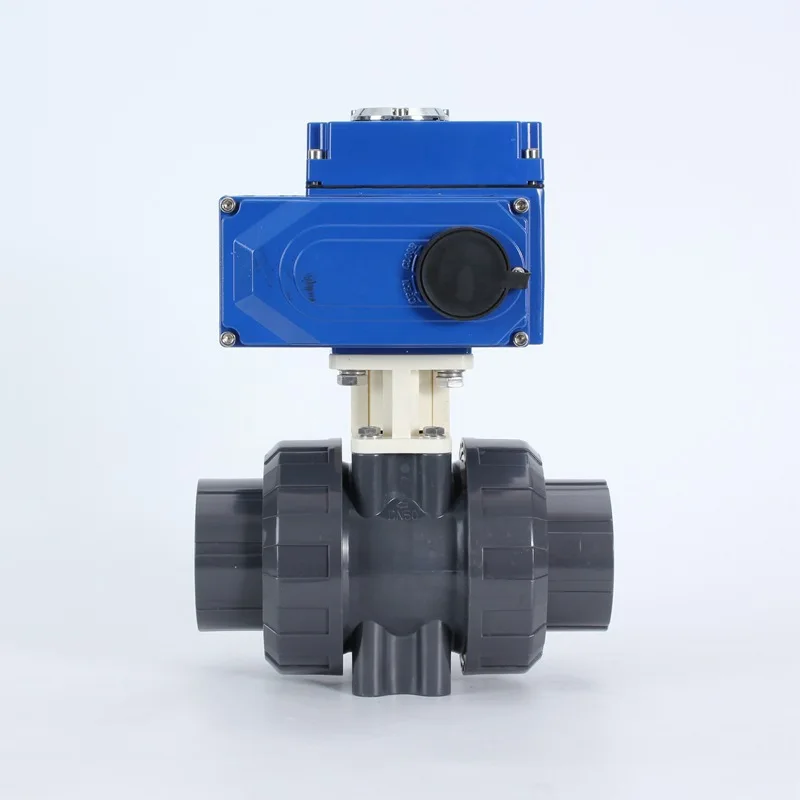 Competitive Price UPVC Electric Plastic Ball Valve True Combination Water Medium Ball Valve with Electric Actuator