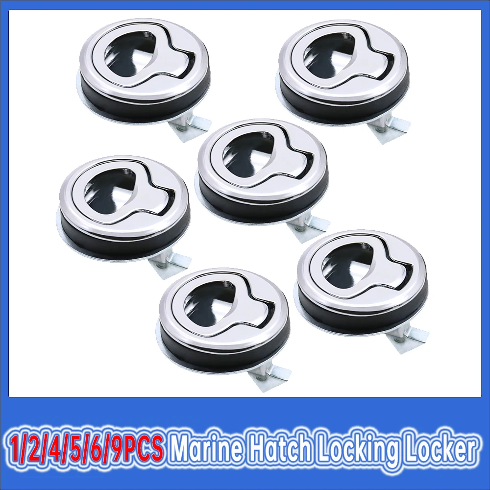 

1/2/4/5/6/9PCS Marine Hatch Locking Locker Stainless Steel Flush Pull Locker Lift Handle Hatch Latch for Yacht Deck