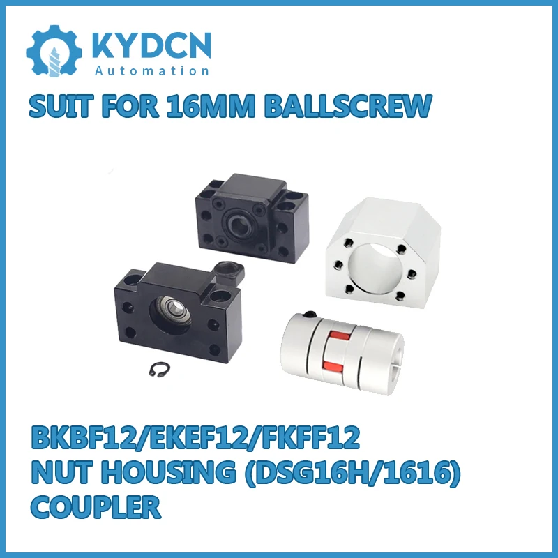 BKBF12 EKEF12 FKFF12 End Support + DSG16H DSG1616 Nut Housing + Coupling for 16mm Ball Screw