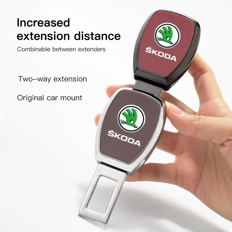 1Pcs Car Seat Belt Clamp Extender Interior Accessories For Skoda Octavia Rapid Kodiaq Karoq Fabia Kamiq Superb Derivative