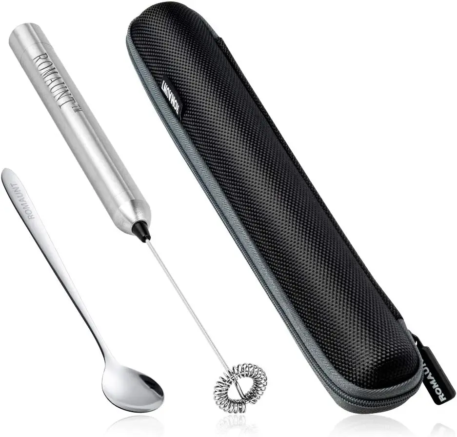 Handheld Milk Frother Electric Battery Operated Portable Stainless Steel Whisk