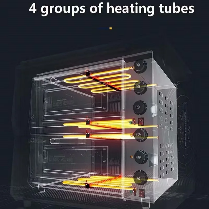 Horno comercial de panadería para Pizza, 1 cubierta, 2 cubiertas, aislamiento de gran capacidad, horno eléctrico para hornear pan y pasteles