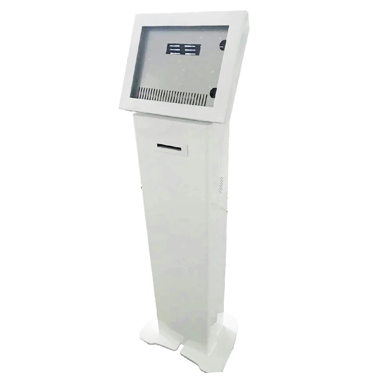 15 Inch Floor Standing air Ticketing Boarding Pass Printing AIO Pc Touch Kiosk with Printer for Airport