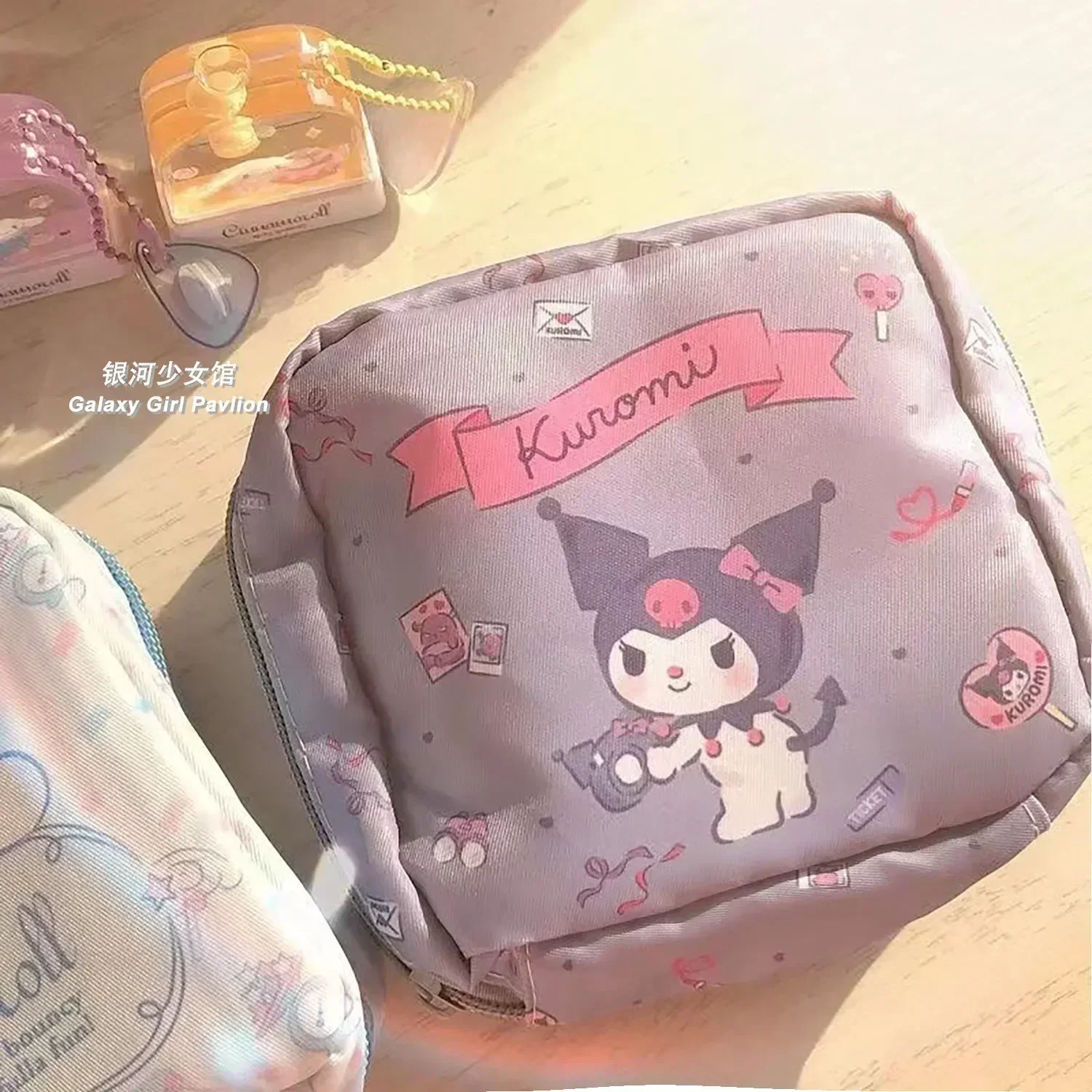 Sanrio Kawaii Pochacco Sanitary Napkin Zip Storage Girl  Physiological Period Sanitary Case Portable Bag for Small Items image 4