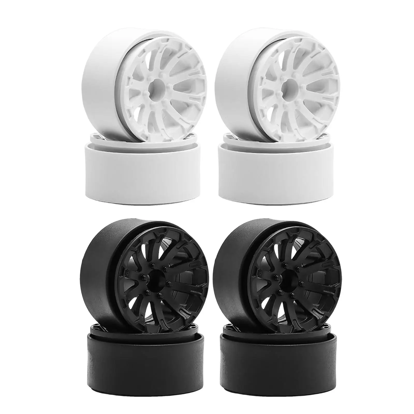 

4x Wheel Rims 1.9 inch Tire Spoke Rims Components Heavy Duty Replacement Wheel Hubs for 1:10 1:12 RC Remote Control Vehicles