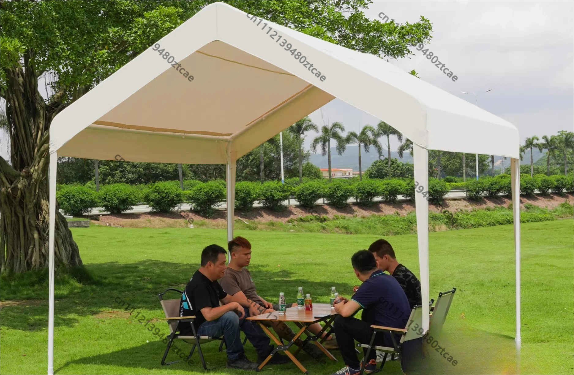Outdoor Camping Tent Sunshade Four-Leg Umbrella Rainproof Canopy for Stall Booth Courtyard Rain Shelter Waterproof Cloth