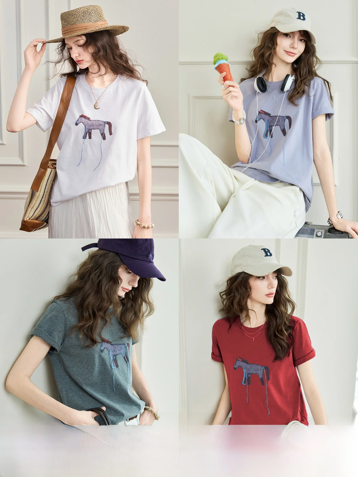 

Женская футболка из длинноворсового хлопка с круглым вырезом и коротким рукавом, с принтом, для повседневной носки, весенняя, женский топ